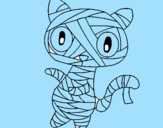 Disegno Mummia gatto scaraboechio pitturato su GAGGHI