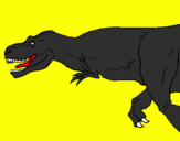 Disegno Tyrannosaurus Rex  pitturato su ALBERTO T