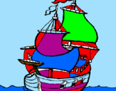 Disegno Barca  pitturato su vincenzo