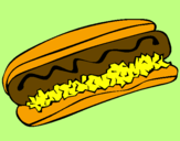 Disegno Hot dog pitturato su mimmy