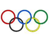 Disegno Anelli dei giochi olimpici  pitturato su TITTI