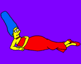 Disegno Marge pitturato su cin cin