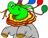 Disegno Elefante con 3 palloncini  pitturato su holiver
