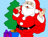 Disegno Babbo Natale con lalbero di Natale pitturato su federica moccia