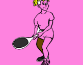 Disegno Ragazza che gioca a tennis  pitturato su sofia zulli