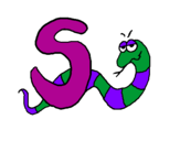 Disegno Serpente pitturato su silvietta