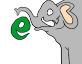 Disegno Elefante  pitturato su 007