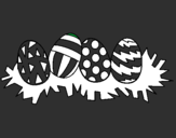 Disegno Uovo di Pasqua III pitturato su pilli