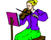 Disegno Dama violinista  pitturato su PRISCILLA_VACCARIELLO
