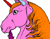 Disegno Testa di unicorno  pitturato su rebecca andretta