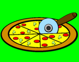 Disegno Pizza pitturato su andrea