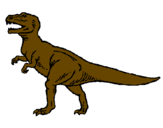 Disegno Tyrannosaurus Rex  pitturato su mattia