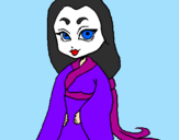 Disegno Principessa con il kimono pitturato su federico v
