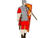 Disegno Soldato romano  pitturato su alessandro preiti
