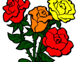 Disegno Mazzo di rose  pitturato su ar700000iohlb,lvbll,,raul