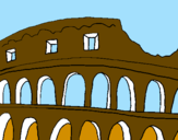 Disegno Colosseo pitturato su sara1