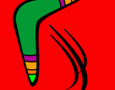 Disegno Boomerang pitturato su scarabeo