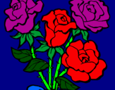 Disegno Mazzo di rose  pitturato su ADRIANO