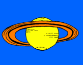 Disegno Saturno pitturato su ippo