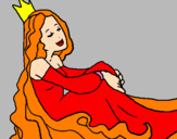 Disegno Principessa rilassata  pitturato su ileana