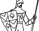 Disegno Cavaliere della corte  pitturato su MARCO