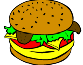 Disegno Hamburger completo  pitturato su bowser