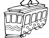 Disegno Tram  pitturato su Kuona