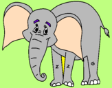 Disegno Elefante felice  pitturato su eva