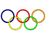 Disegno Anelli dei giochi olimpici  pitturato su analisa