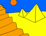 Disegno Piramidi pitturato su kiki