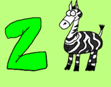 Disegno Zebra  pitturato su maurizio fuselli