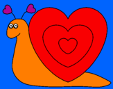 Disegno Lumachina cuore  pitturato su Marta