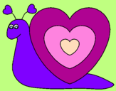 Disegno Lumachina cuore  pitturato su nico