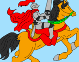 Disegno Cavaliere a cavallo pitturato su gasrrtui9üppppppppppppppp