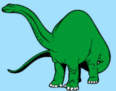 Disegno Branchiosauro II pitturato su apatosauro