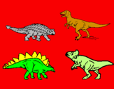 Disegno Dinosauri di terra  pitturato su leonardo