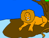 Disegno Il re leone pitturato su oreste