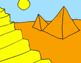 Disegno Piramidi pitturato su michele