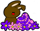 Disegno Coniglietto di Pasqua  pitturato su GIADA BENNY