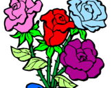 Disegno Mazzo di rose  pitturato su GIADA