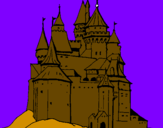Disegno Castello medievale  pitturato su FRANCESCO  M