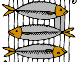 Disegno Pesce pitturato su ale