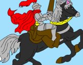 Disegno Cavaliere a cavallo pitturato su pippo