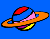 Disegno Saturno II pitturato su andrea