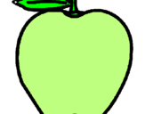 Disegno mela  pitturato su Alina