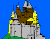 Disegno Castello medievale  pitturato su castello romano