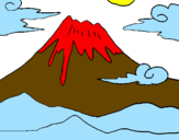 Disegno Monte Fuji pitturato su TITTI