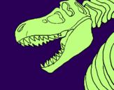 Disegno Scheletro di Tyrannosaurus rex pitturato su maxi