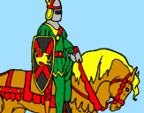 Disegno Cavaliere a cavallo pitturato su simo