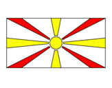Disegno Repubblica di Macedonia pitturato su vitti